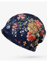 Lace Wrapped Head Print Breathable Hats